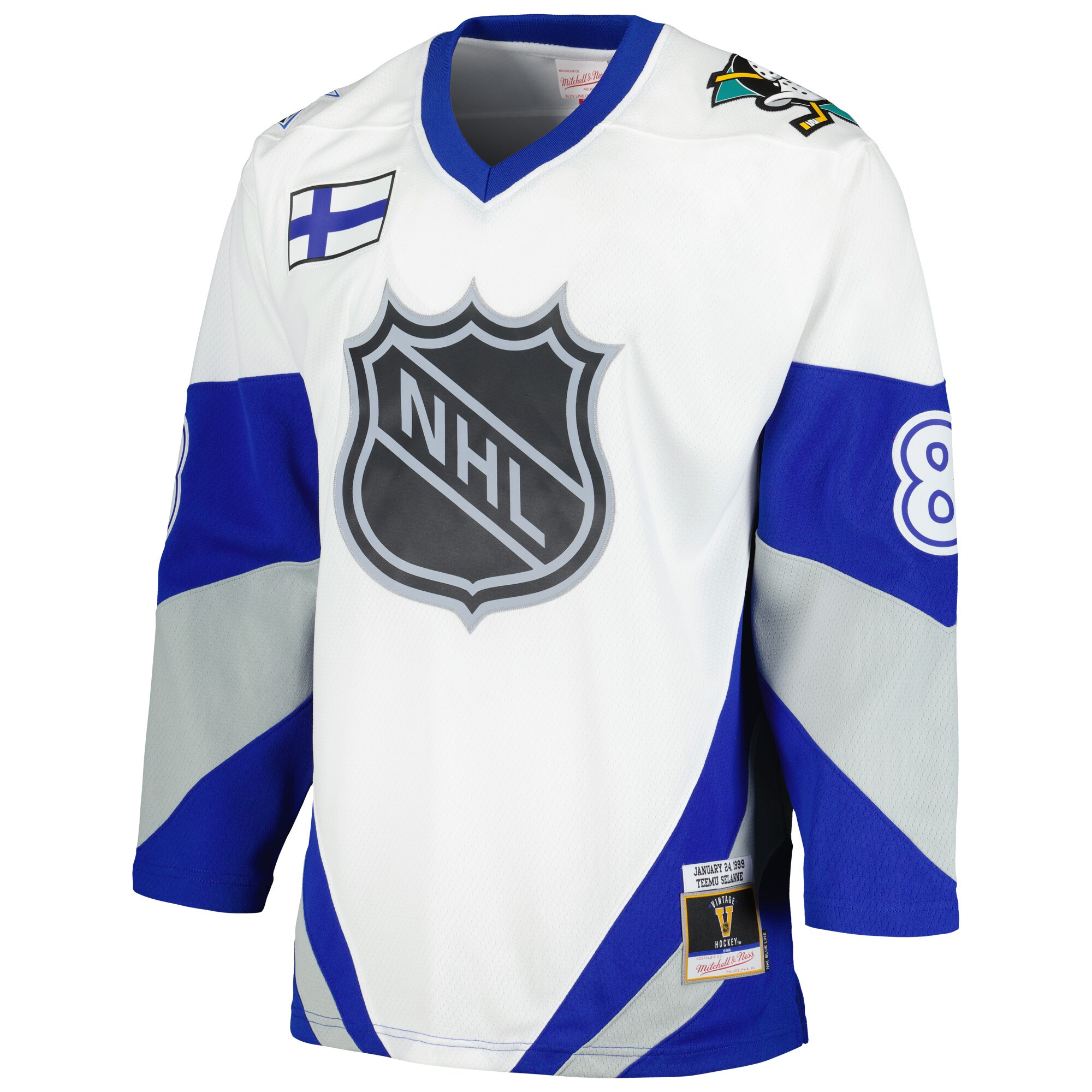 Teemu Selanne Mitchell Ness White 1999 All Star Game Blue Line Player NHL Jersey Men's