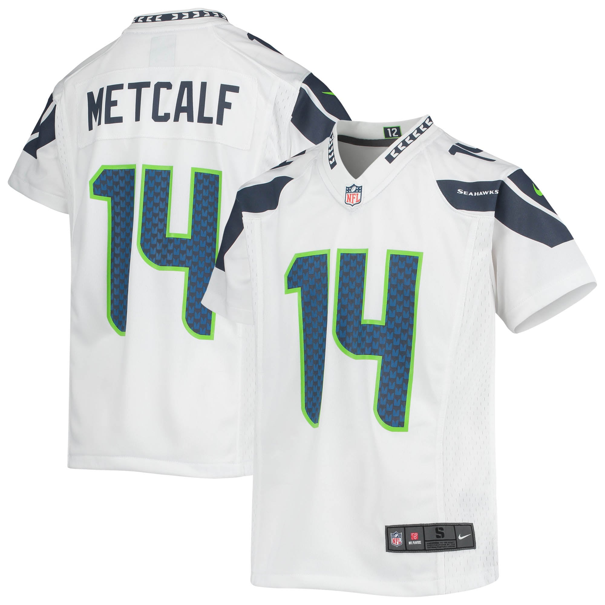 Seattle Seahawks DK Metcalf White Game NFL Jersey Youth