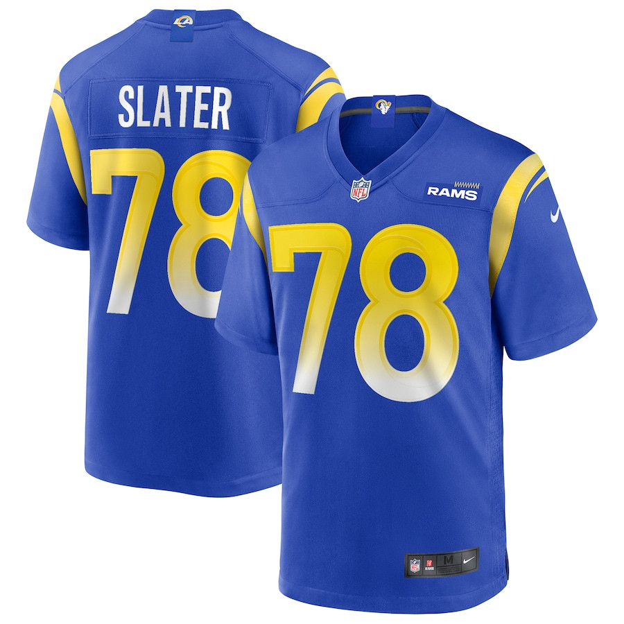 Jackie Slater 78 Los Angeles Rams Game Retired Royal NFL Jersey Men's