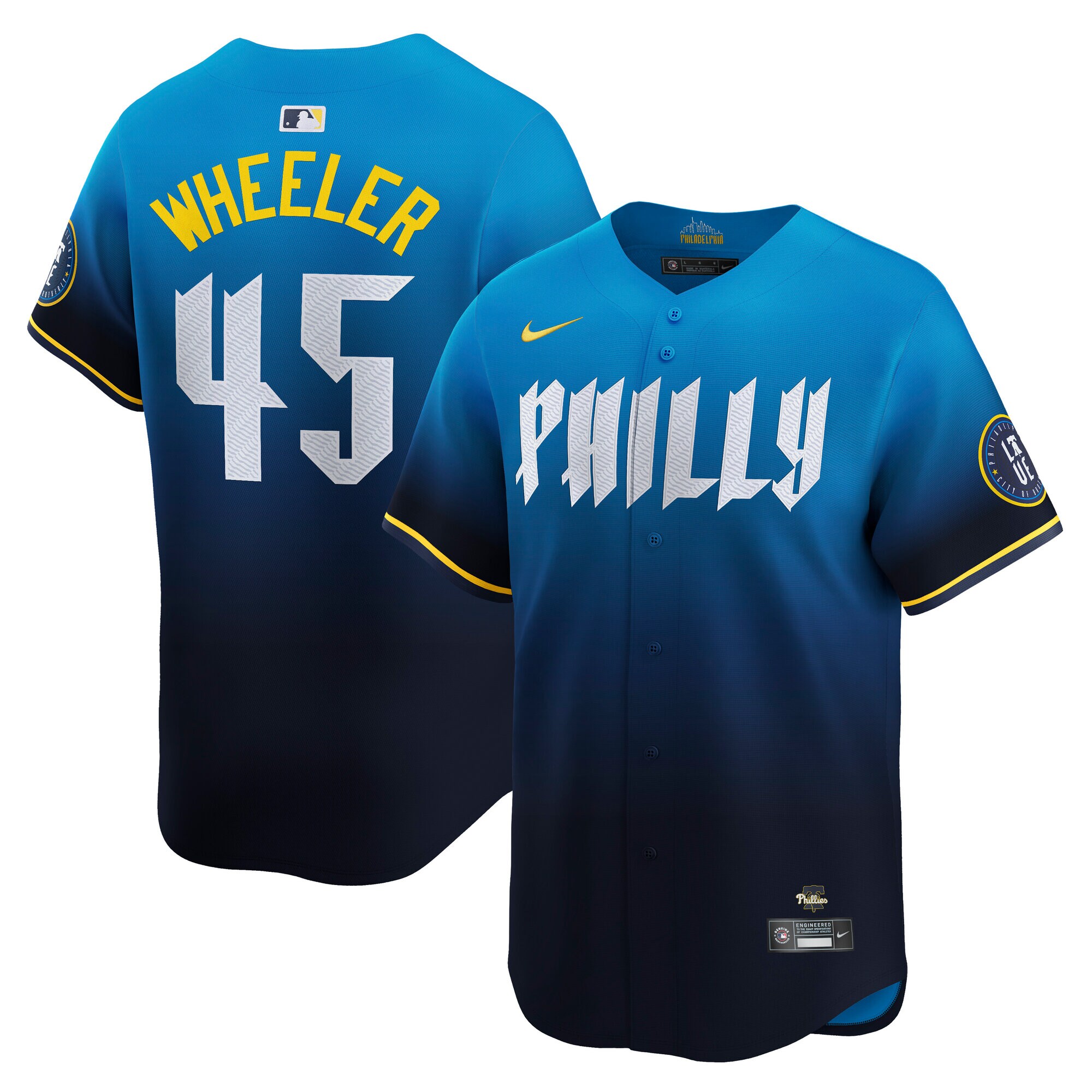Philadelphia Phillies Zack Wheeler Blue City Connect Limited Player MLB Jersey Men's