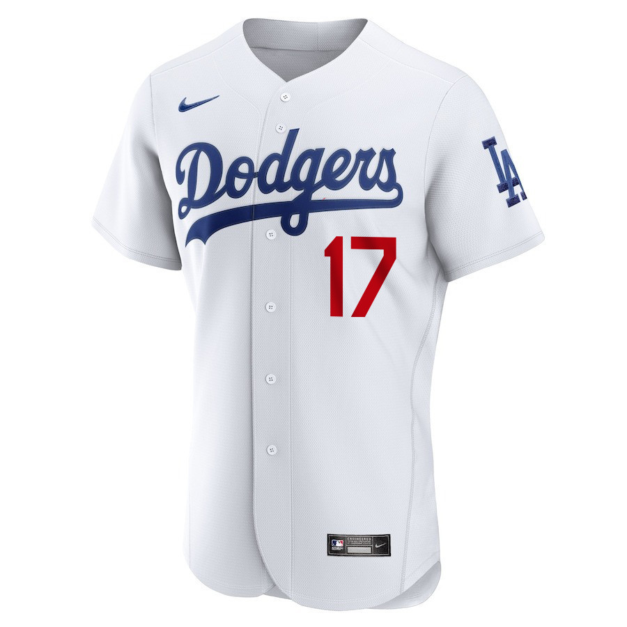 Shohei Ohtani 17 Los Angeles Dodgers Signed Collage Arts 2023 Home ELITE White MLB Jersey Men's