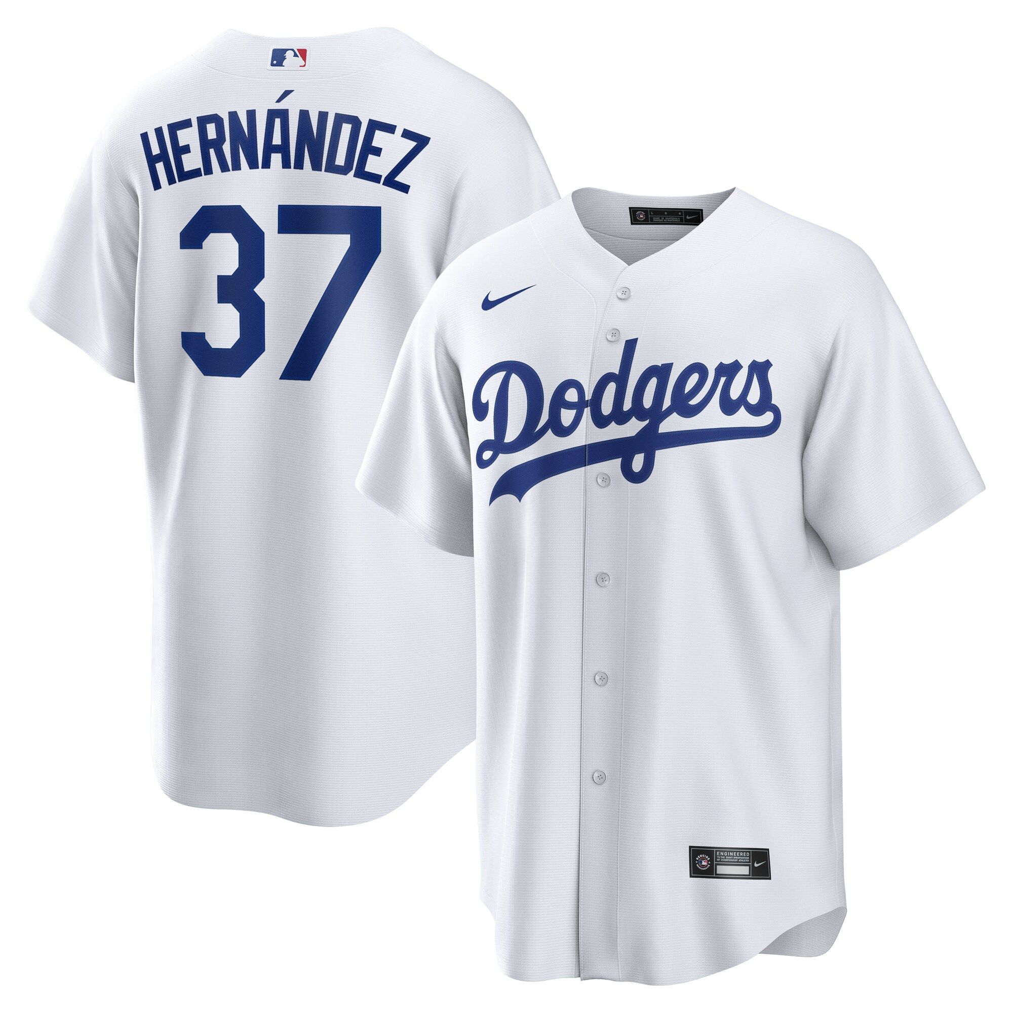 Los Angeles Dodgers Teoscar Hernandez White Home MLB Jersey Men's