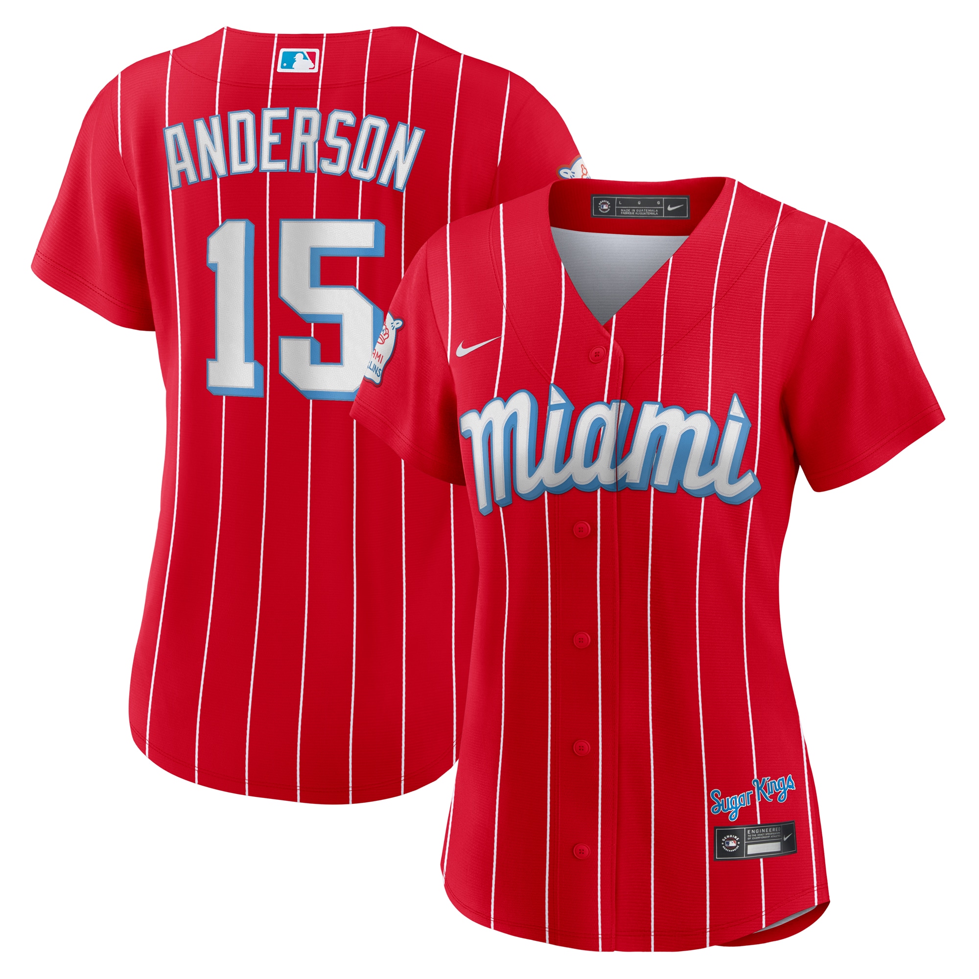 Miami Marlins Brian Anderson Red City Connect Player MLB Jersey Women's