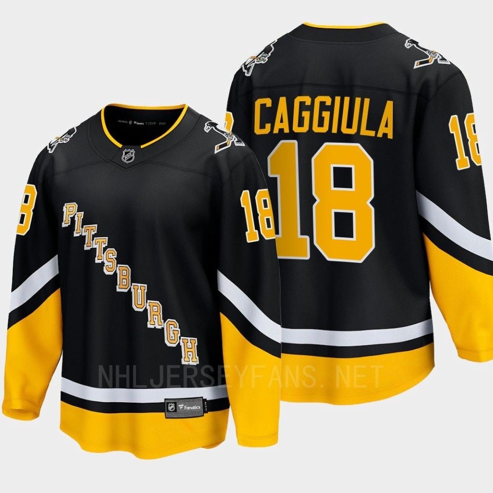Pittsburgh Penguins Drake Caggiula 18 Alternate Black Breakaway Player NHL Jersey Men's