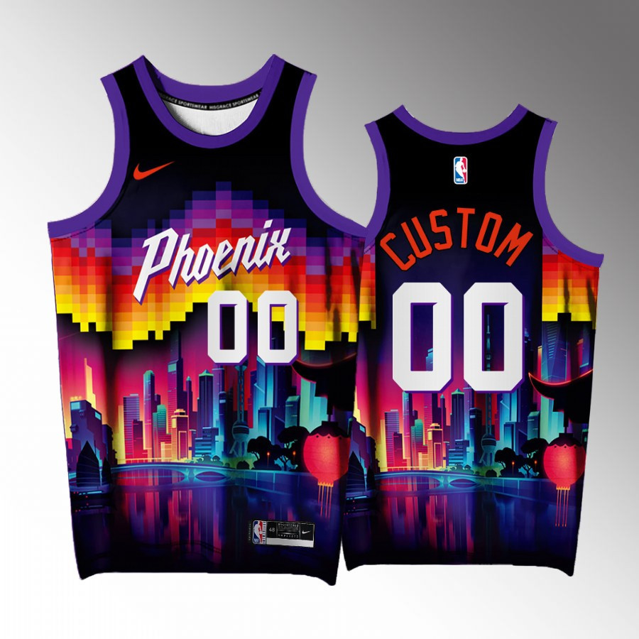 Custom Phoenix Suns 00 Purple Arizona City Exclusive Edition NBA Jersey Men's