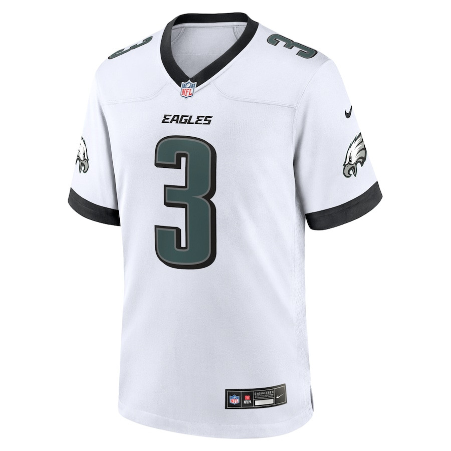 Nolan Smith 3 Philadelphia Eagles White Game White NFL Jersey Men's