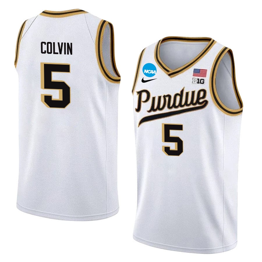 Myles Colvin 5 Purdue Boilermakers 2024 White Unisex NCAA Jersey Unisex