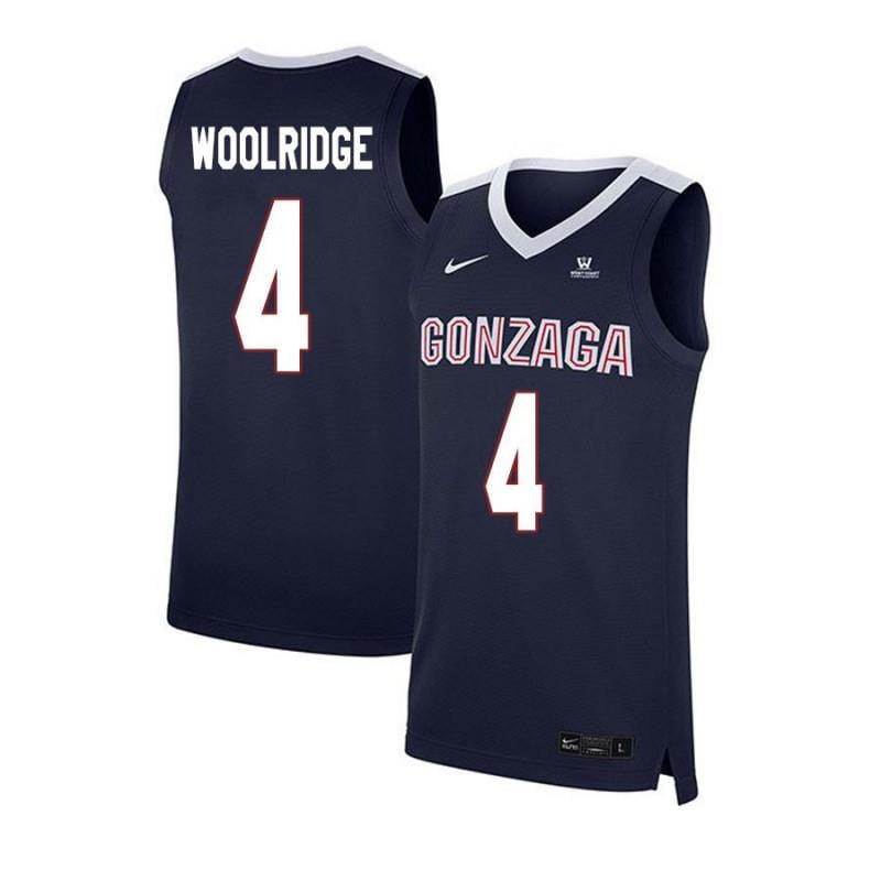 4 Ryan Woolridge Navy Elite Gonzaga Bulldogs NCAA Jersey Men's