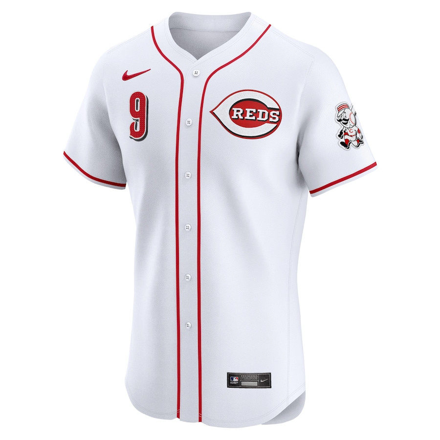Matt McLain 9 Cincinnati Reds Home Elite Player White MLB Jersey Men's