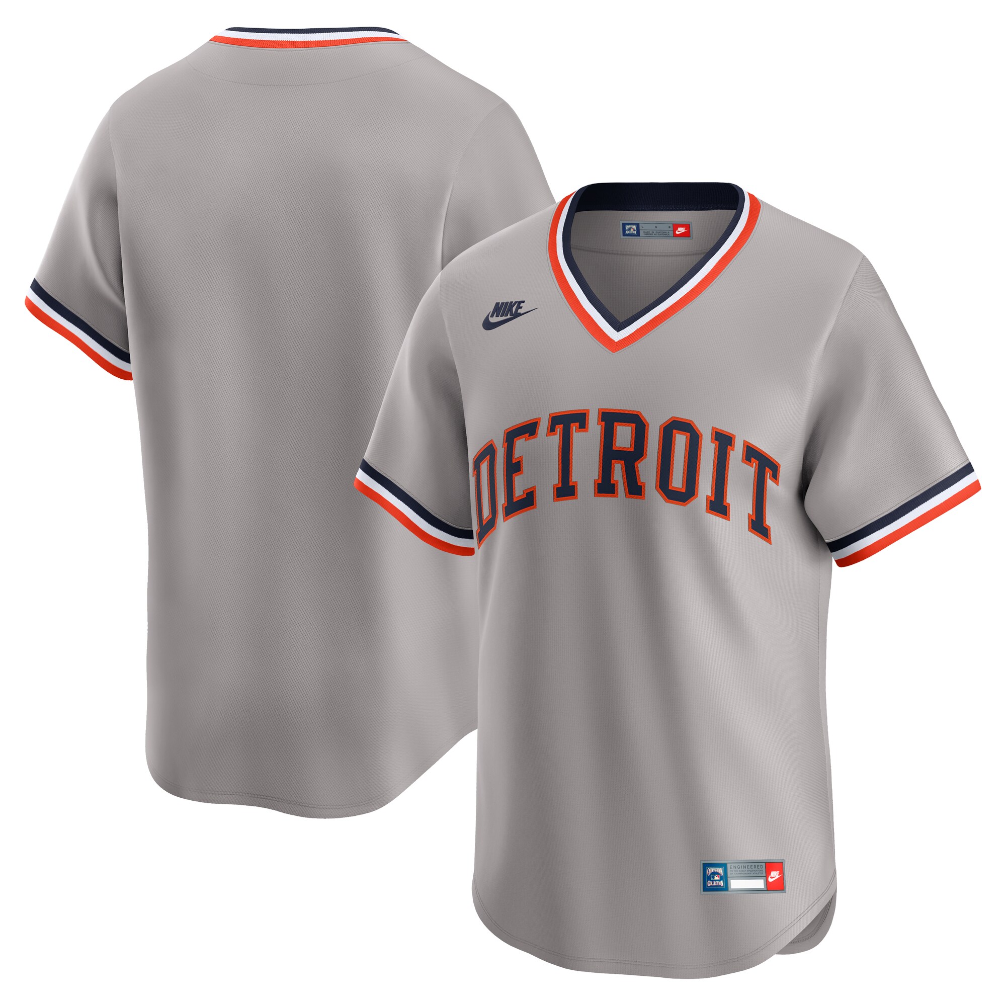 Detroit Tigers Gray Throwback Cooperstown Collection Limited MLB Jersey Men's