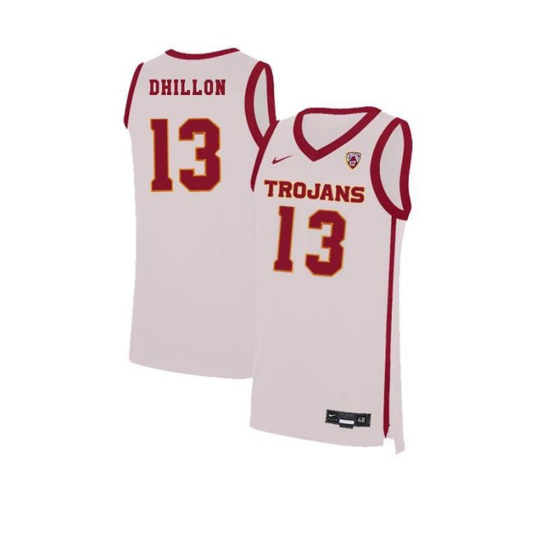 13 Samer Dhillo White Elite USC Trojans NCAA Jersey Men's