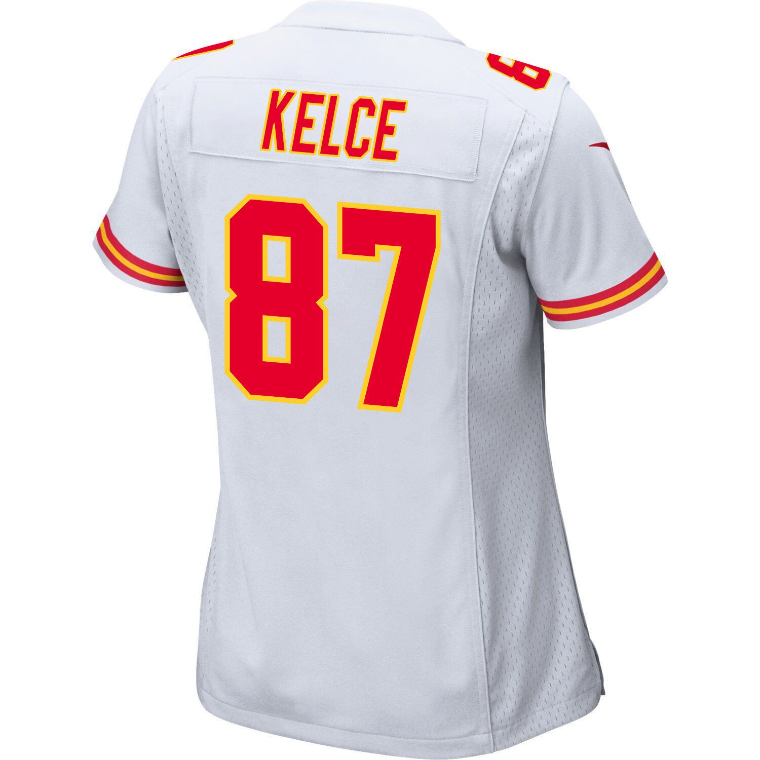 Travis Kelce 87 Kansas City Chiefs Super Bowl LVIII Champions 4X Game White NFL Jersey Women's