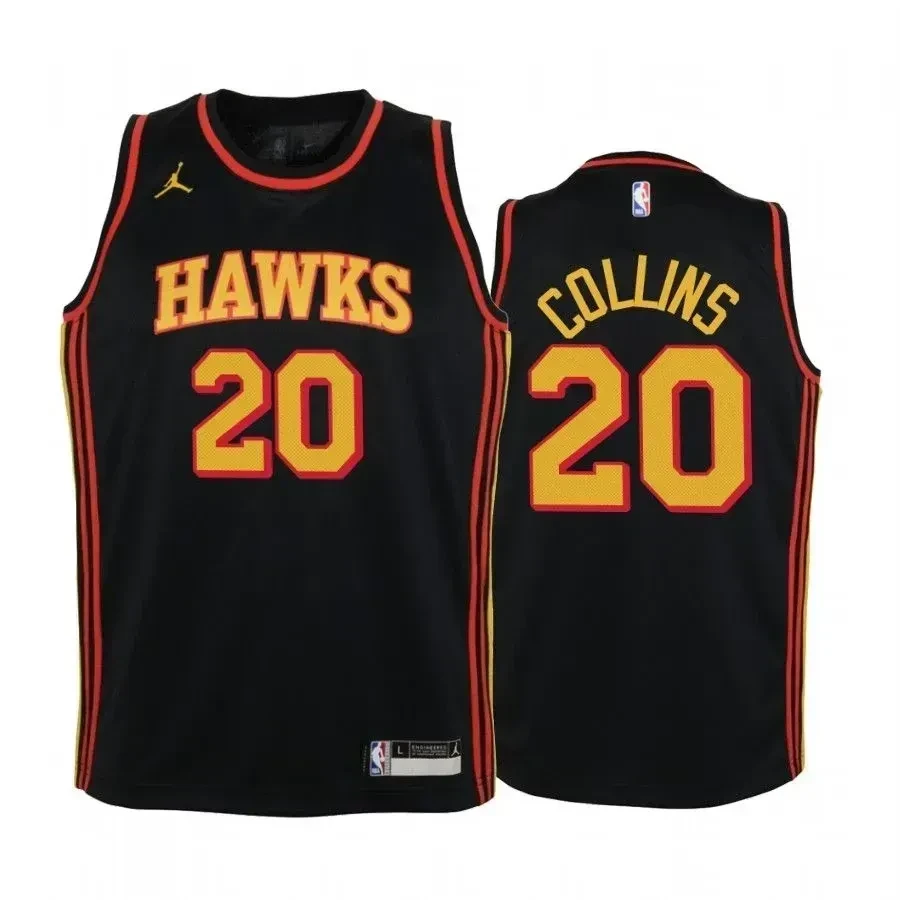 John Collins Atlanta Hawks Black Statet Jumpman NBA Jersey Youth