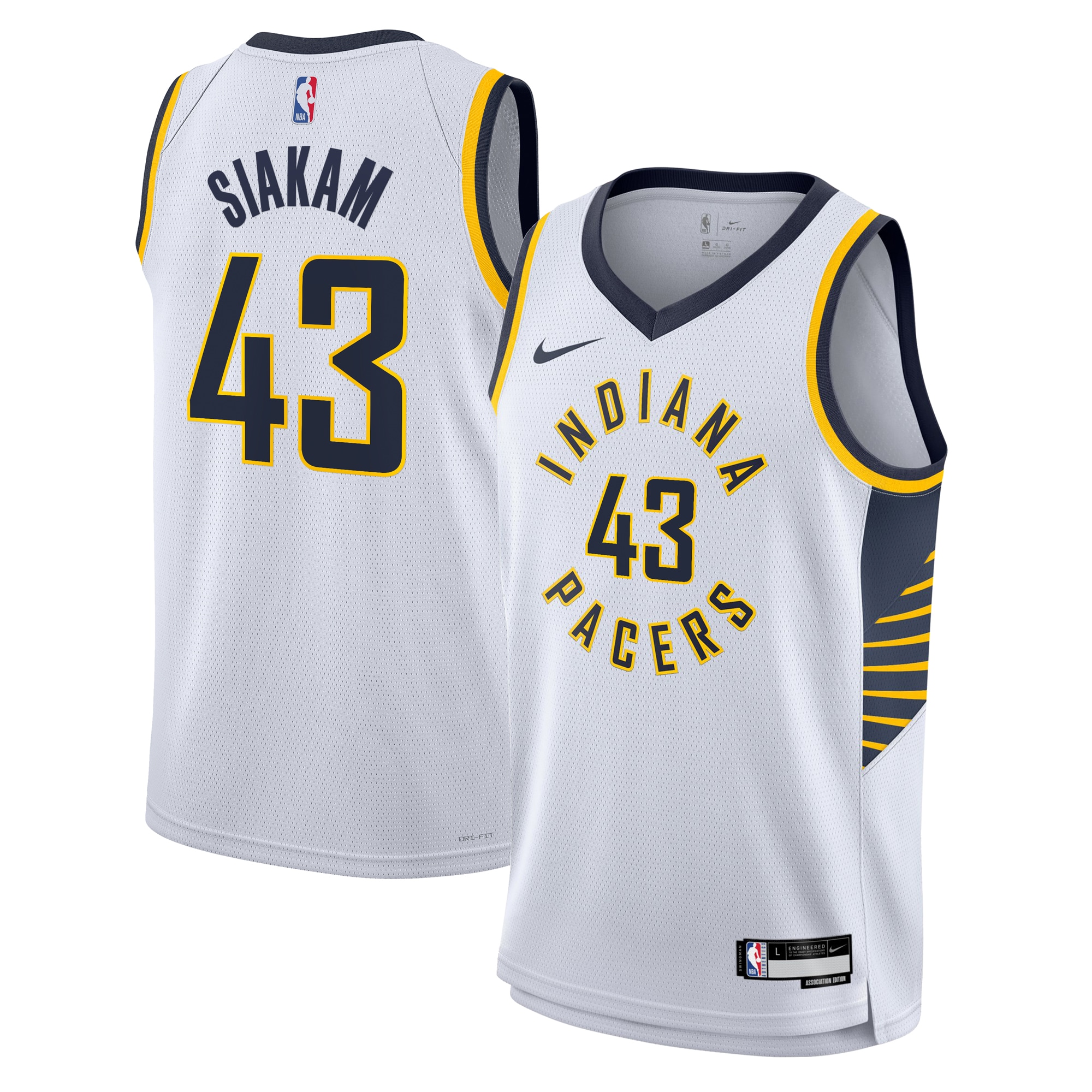 Indiana Pacers Association Edition Swingman White Pascal Siaka NBA Jersey Youth