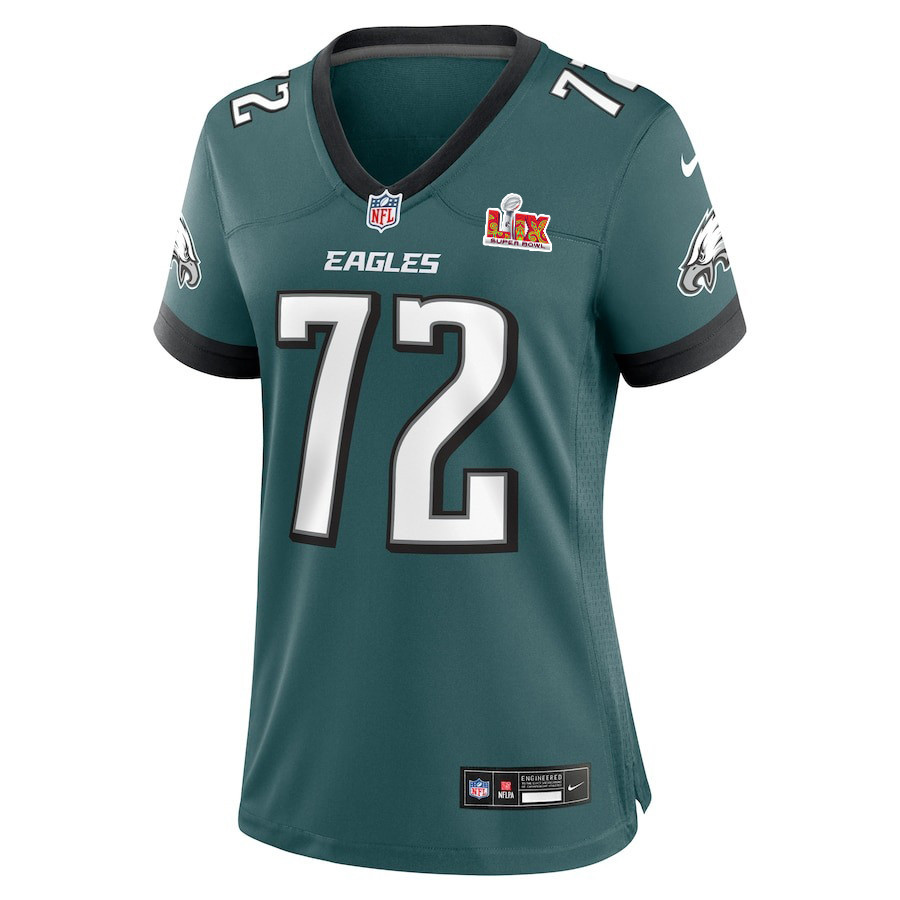 Darian Kinnard #72 Philadelphia Eagles Super Bowl LIX Midnight Green NFL Jersey Women's