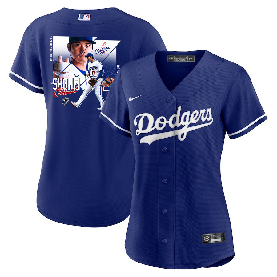 Shohei Ohtani 17 Los Angeles Dodgers Signed Greatest Sho On Earth Alternate Royal MLB Jersey Women's