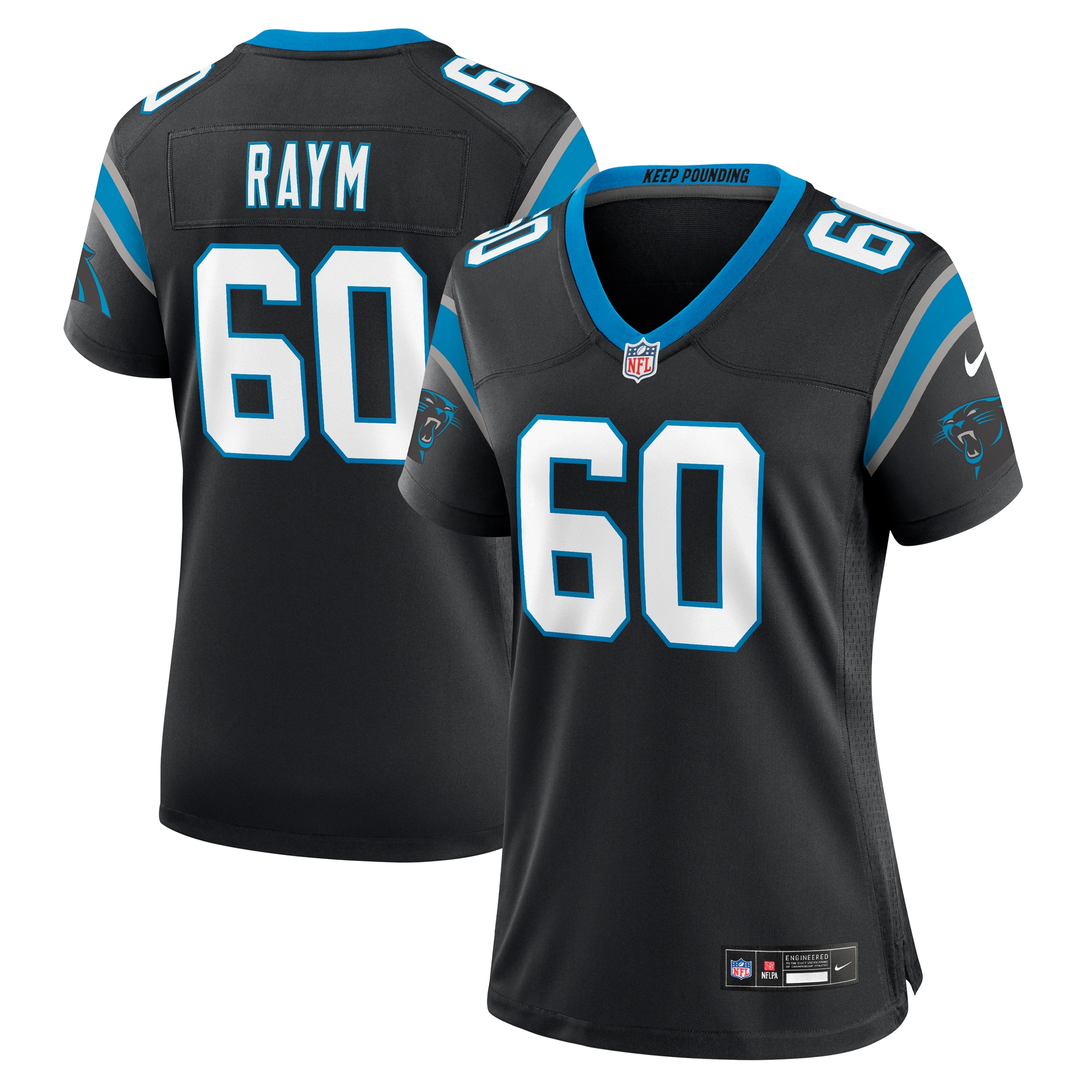 Carolina Panthers Andrew Raym Black Game NFL Jersey Women's