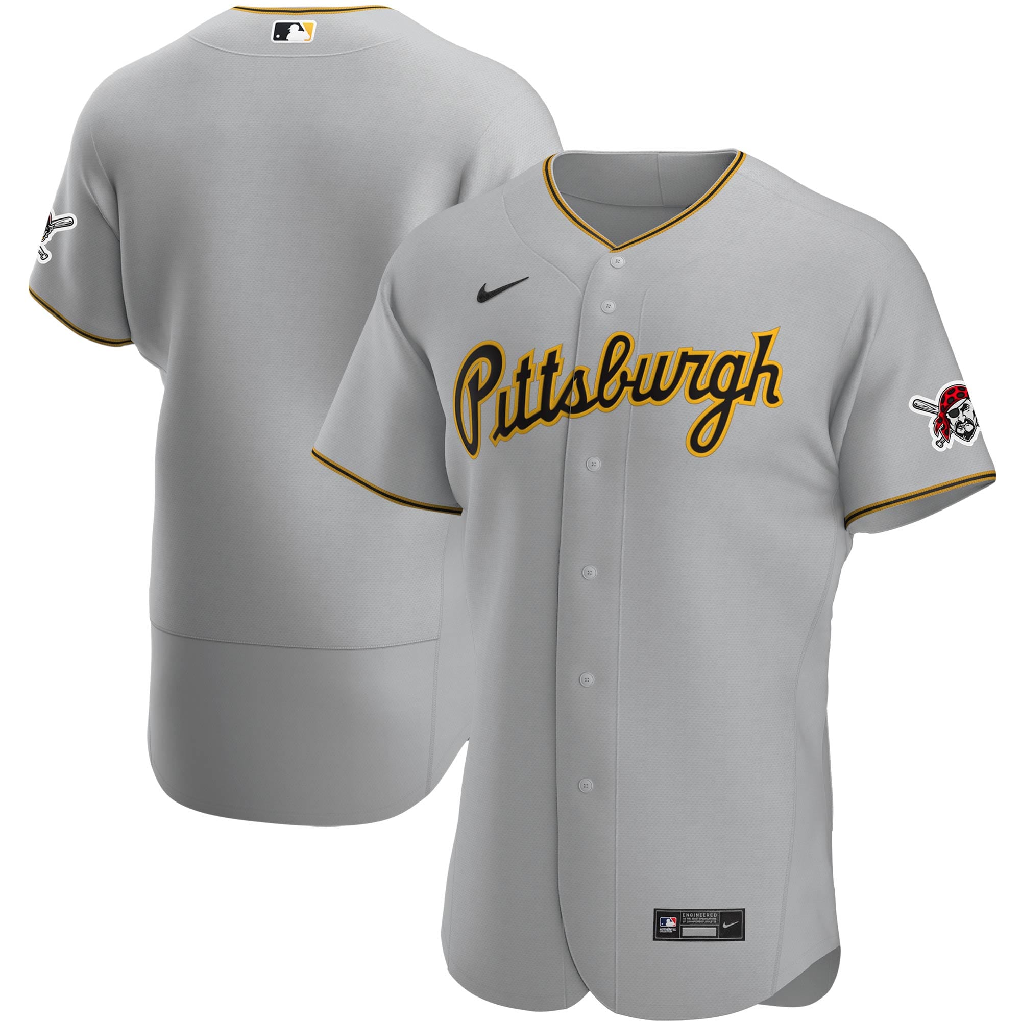 Pittsburgh Pirates Gray Road Team MLB Jersey Men's