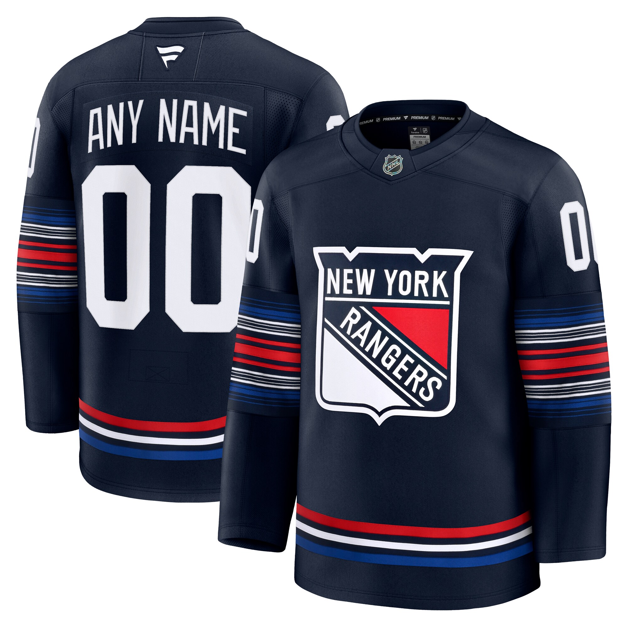 New York Rangers Navy Alternate Premium Custom NHL Jersey Men's