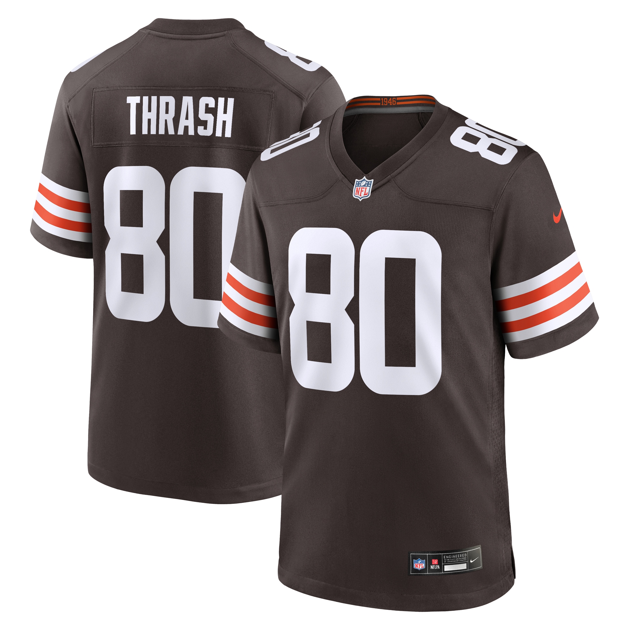 Cleveland Browns Jamari Thrash Brown Team Game NFL Jersey Men's
