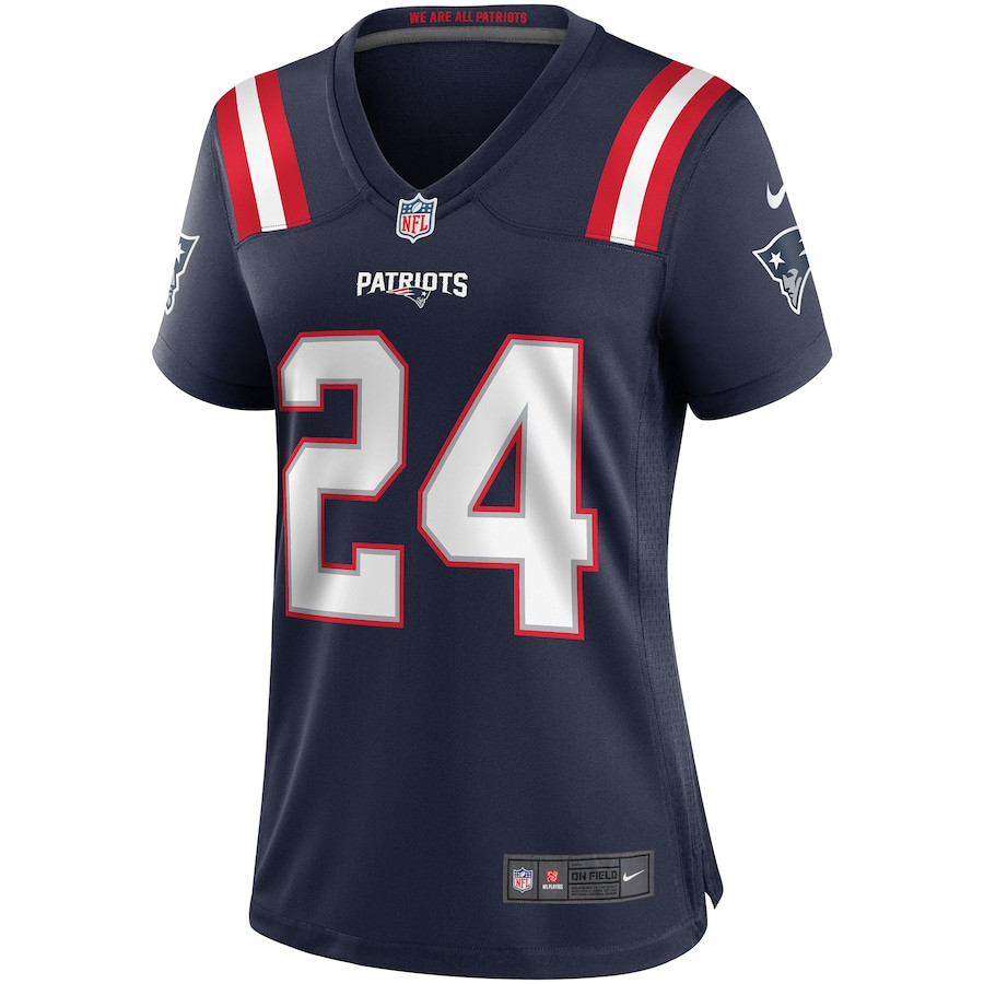 Ty Law 24 New England Patriots Game Retired Navy NFL Jersey Women's