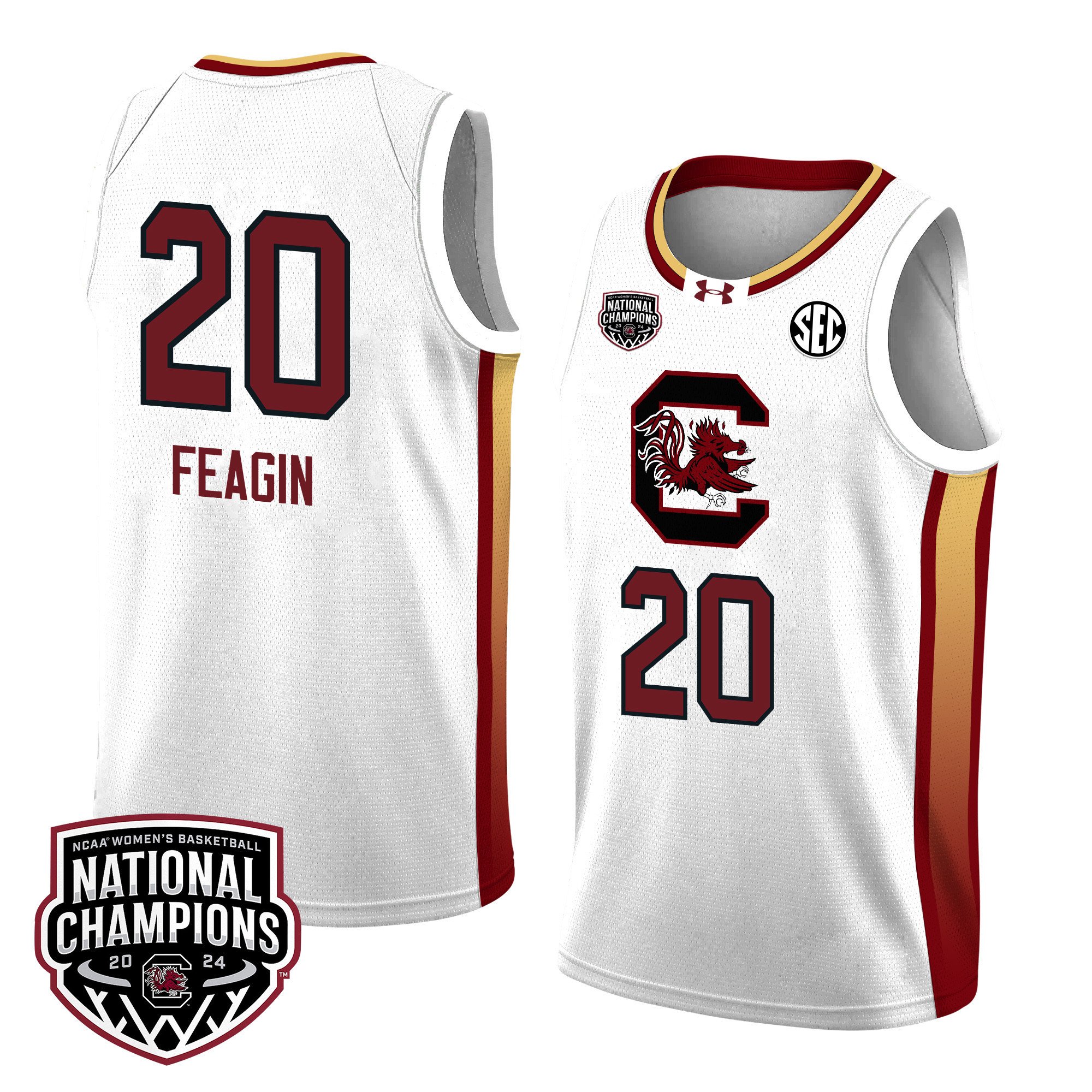 Sania Feagin 20 South Carolina 2024 National Champions Patch Unisex NCAA Jersey Unisex