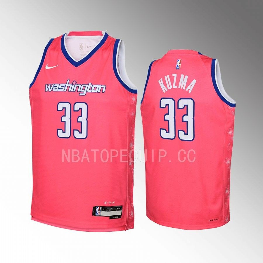 Washington Wizards Kyle Kuzma 33 City Edition Pin Swingman NBA Jersey Youth