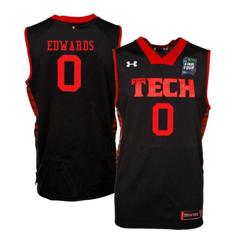 Under Armour 0 Kyler Edwards Black Texas Tech Red Raiders NCAA Jersey Men's