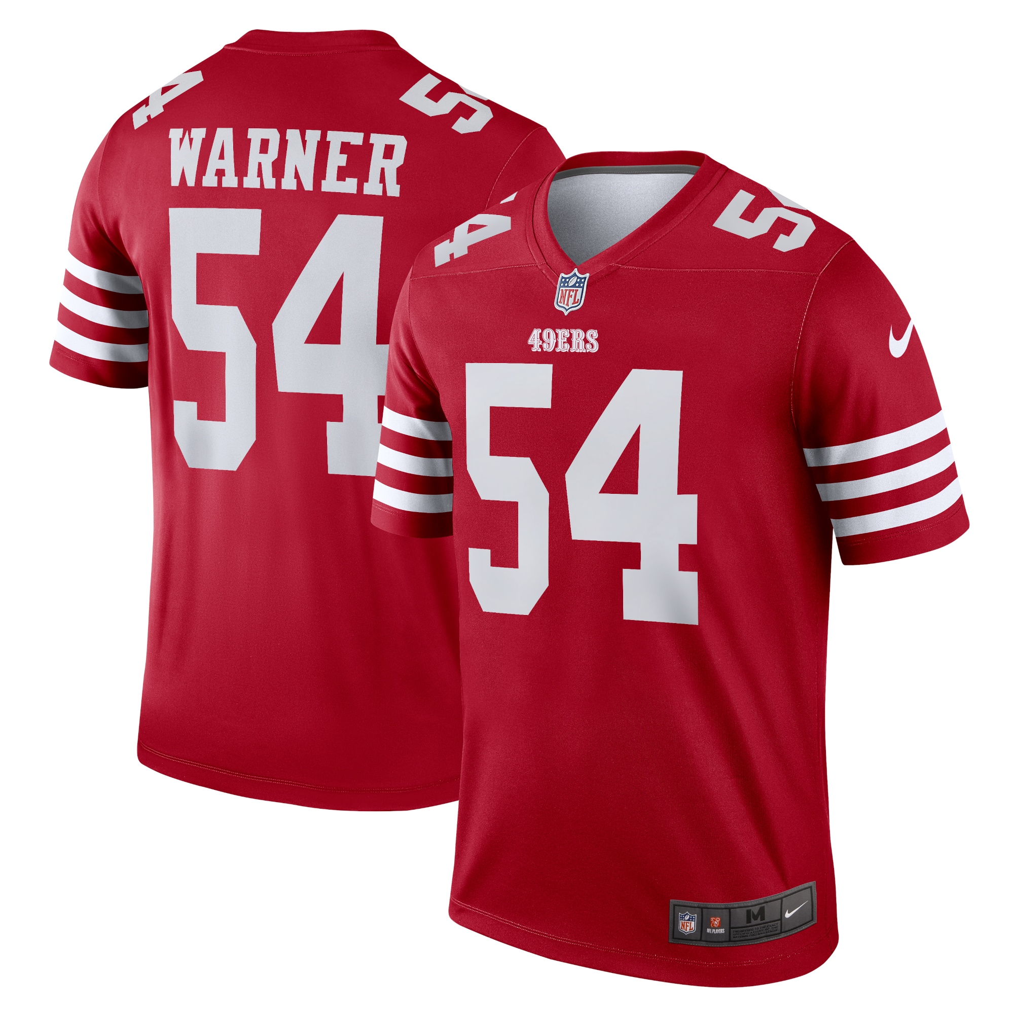 San Francisco 49ers Fred Warner Scarlet Team Legend Player Performance Top NFL Jersey Men's