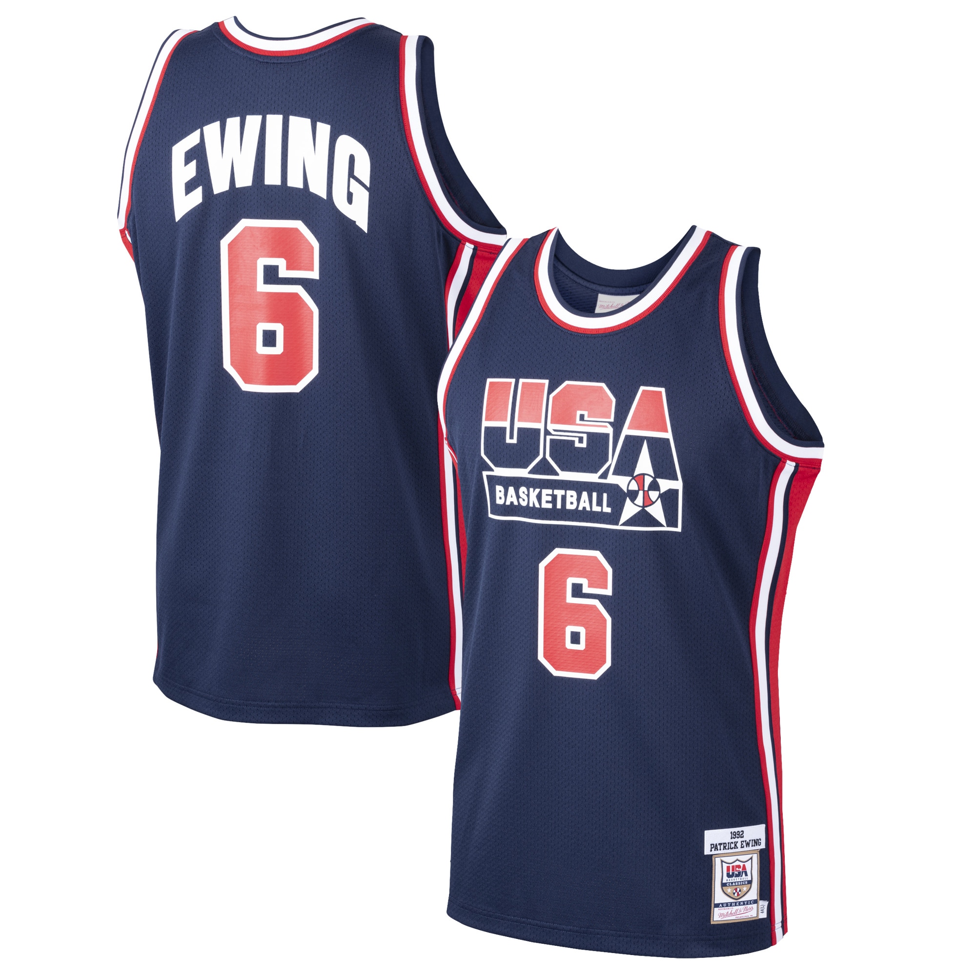 Mitchell Ness Patrick Ewing Navy USA Home 1992 Dream Team NBA Jersey Men's