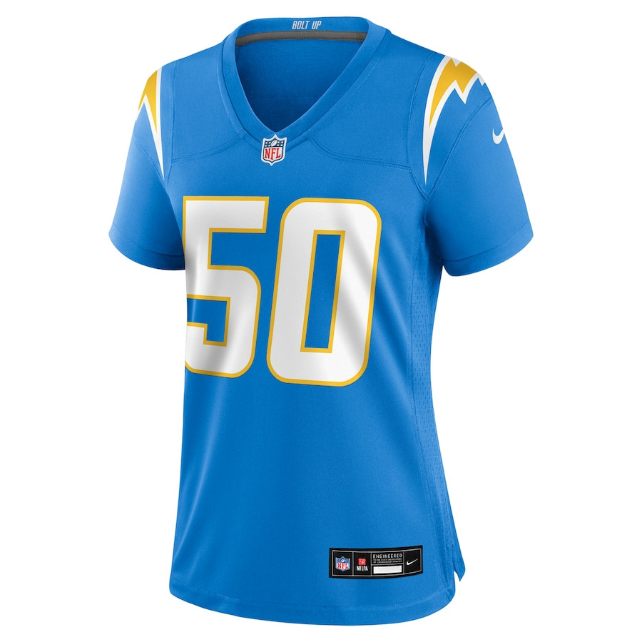 Caleb Murphy 50 Los Angeles Chargers Game Powder Blue NFL Jersey Women's