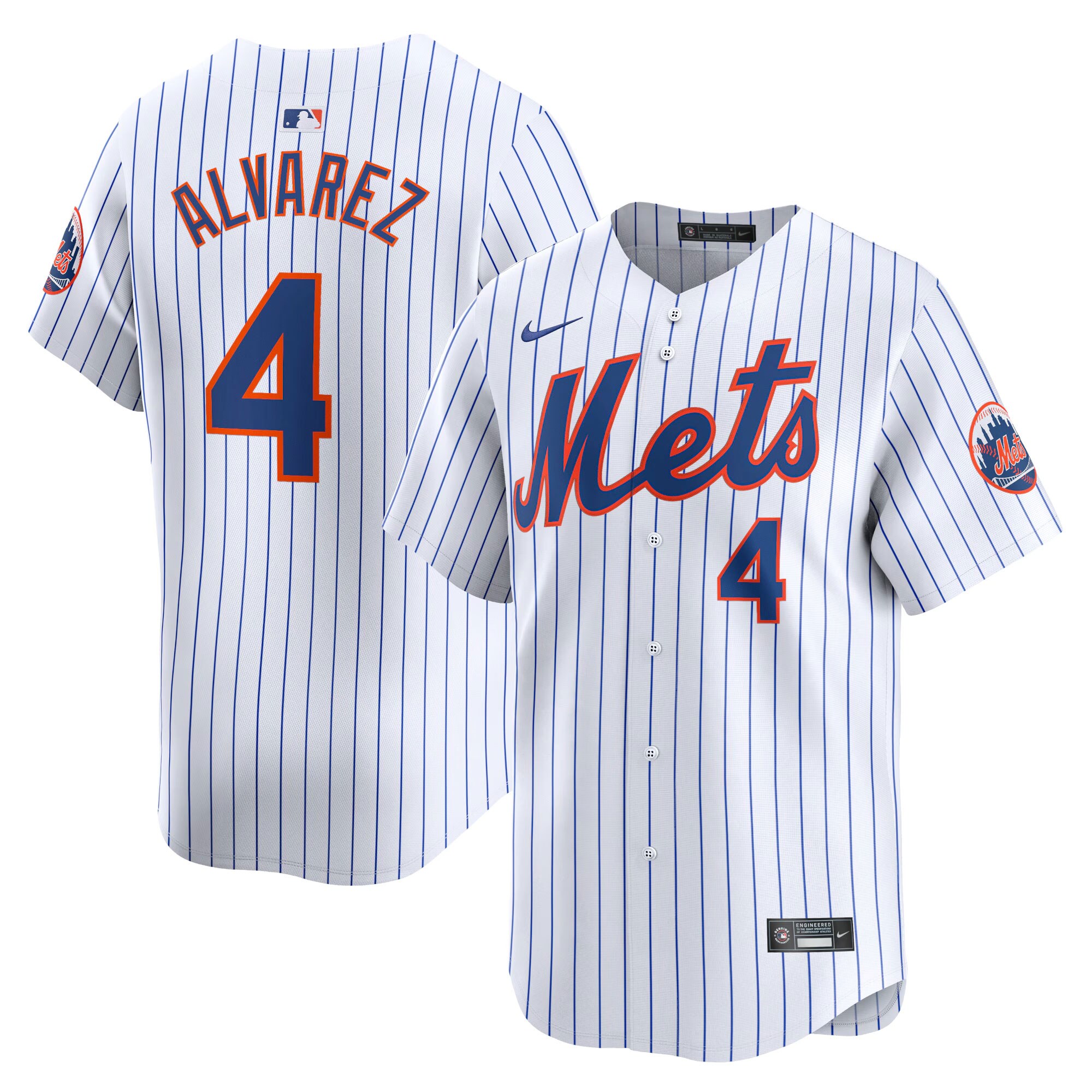 New York Mets Francisco Alvarez White Home Limited Player MLB Jersey Youth