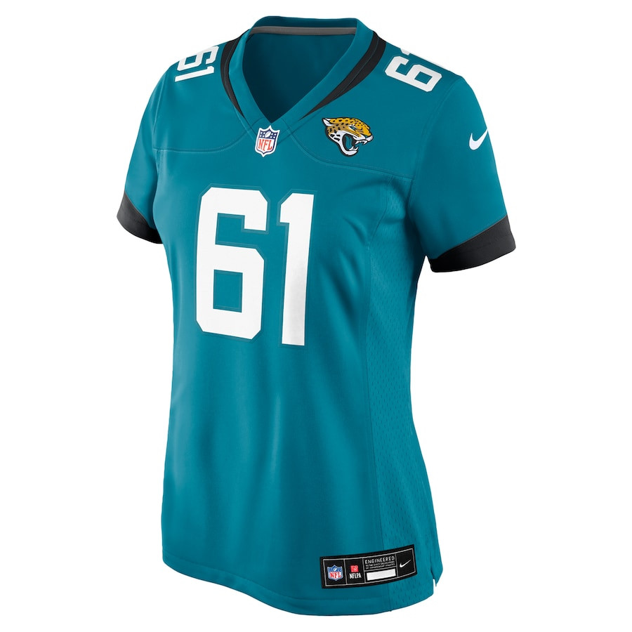 Jerome Carvin 61 Jacksonville Jaguars Game Teal NFL Jersey Women's