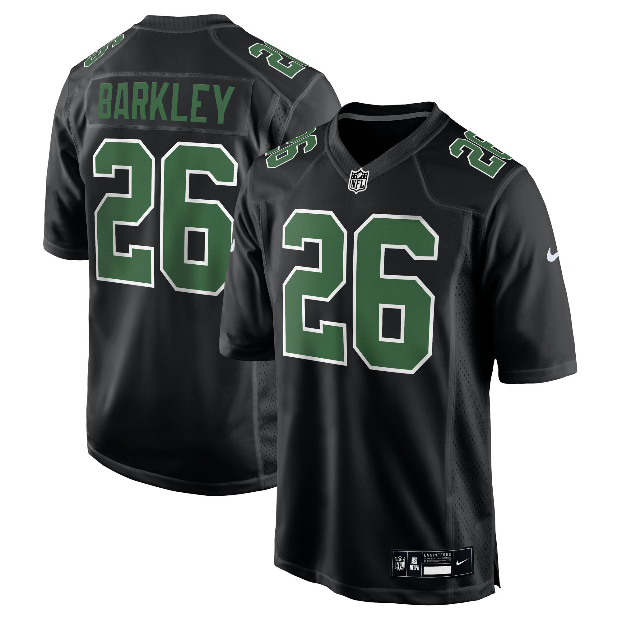 Philadelphia Eagles Saquon Barkley Carbon Black/Kelly Green Fashion Game NFL Jersey Men's