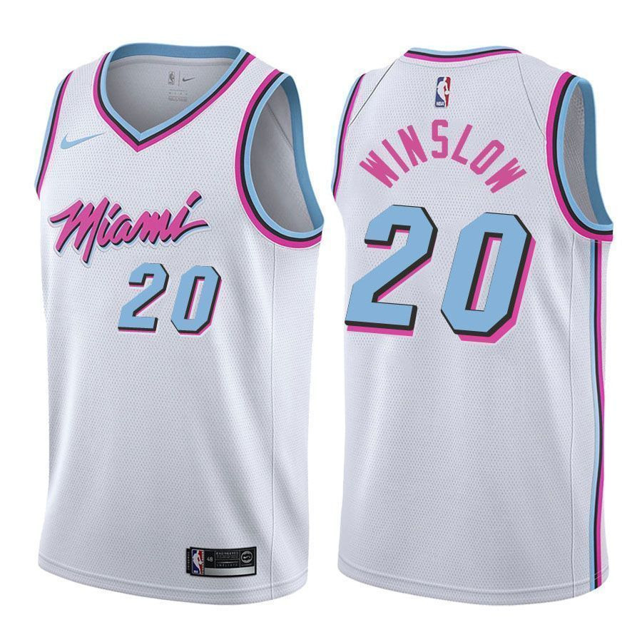 Miami Heat Justise Winslow 20 Swingman City Editio White NBA Jersey Men's