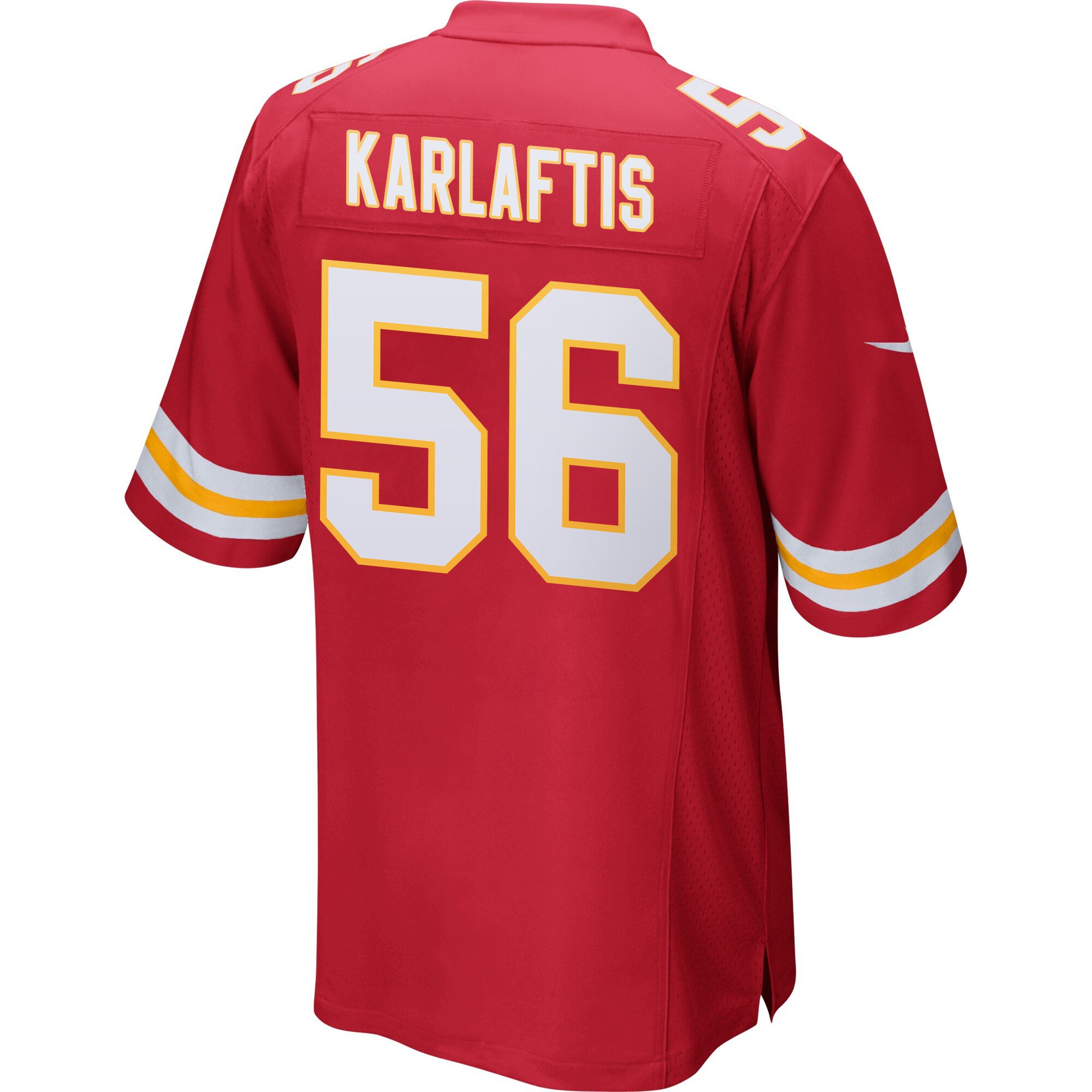 George Karlaftis 56 Kansas City Chiefs Super Bowl LIX Champions Patch New Orleans A Symphony of Sport' EMBROIDERED Game Red NFL Jersey Men's