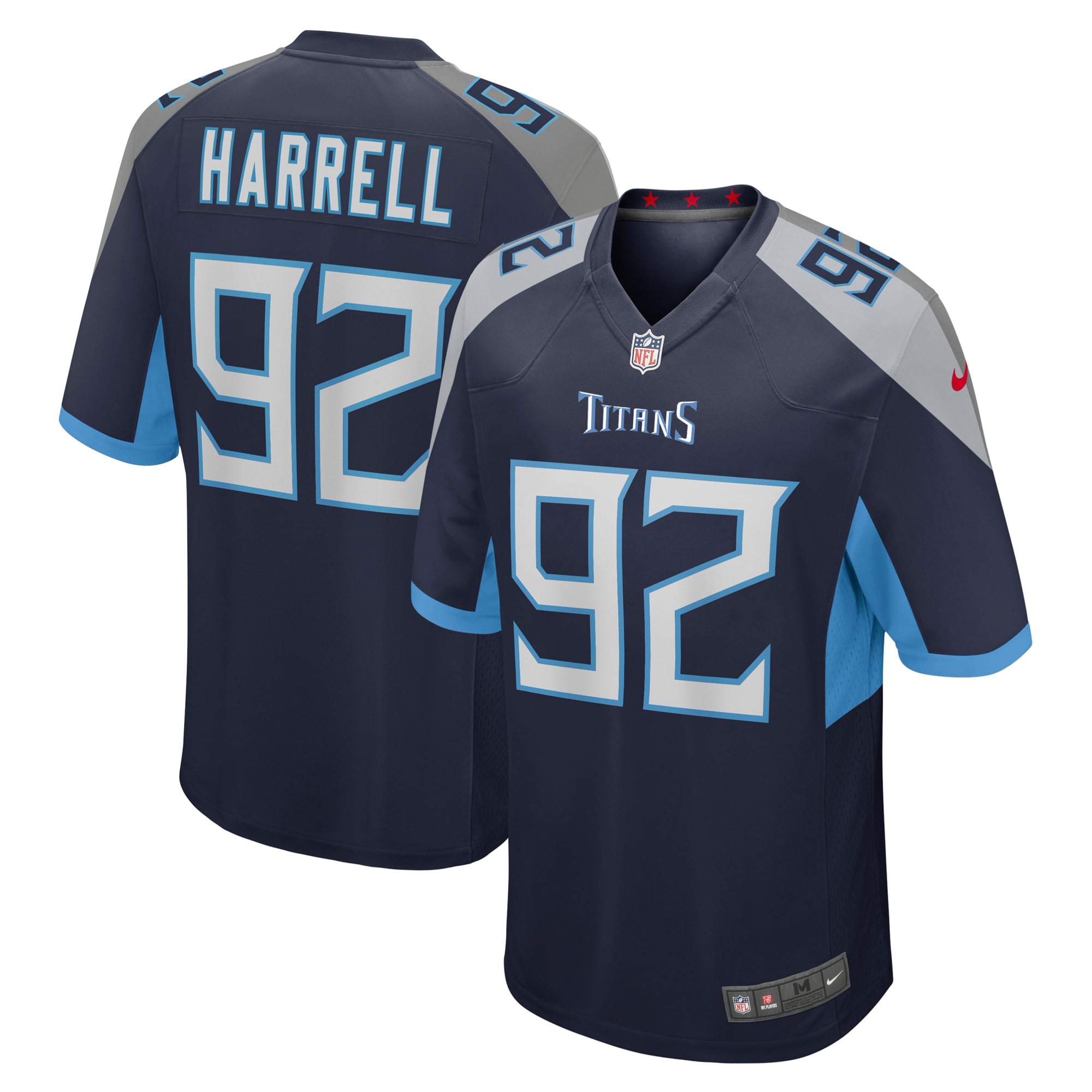 Tennessee Titans Jaylen Harrell Navy Game NFL Jersey Men's