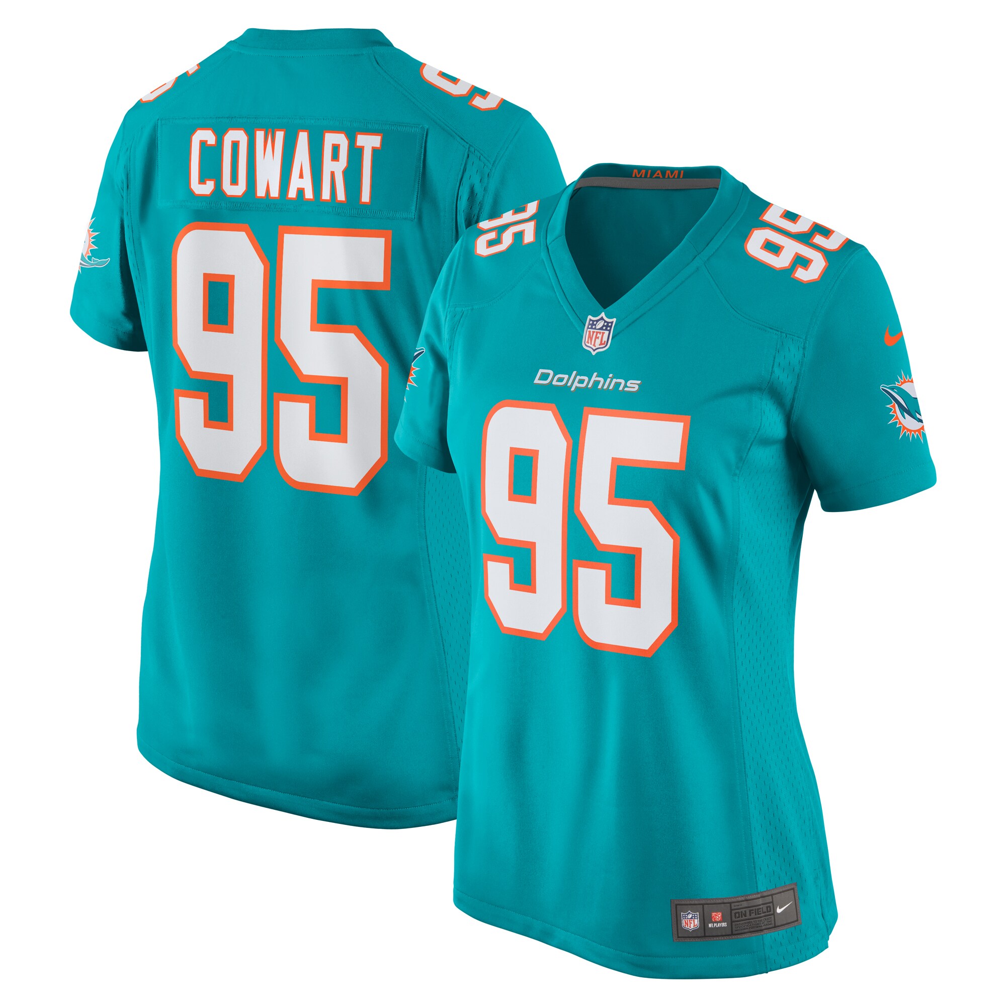 Miami Dolphins Byron Cowart Aqua Game NFL Jersey Women's