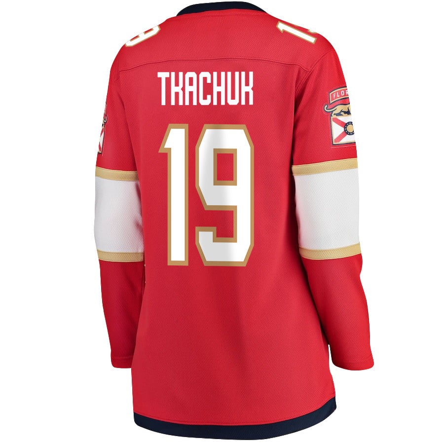 Matthew Tkachuk 19 Florida Panthers 2024 STANLEY CUP Final Home Breakaway Red NHL Jersey Women's