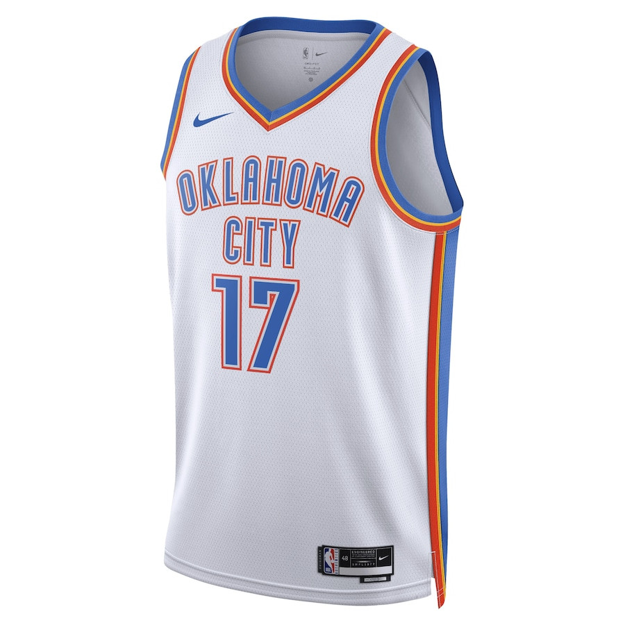 Aleksej Pokusevski 17 Oklahoma City Thunde Unisex Swingman Association Editio White NBA Jersey Unisex