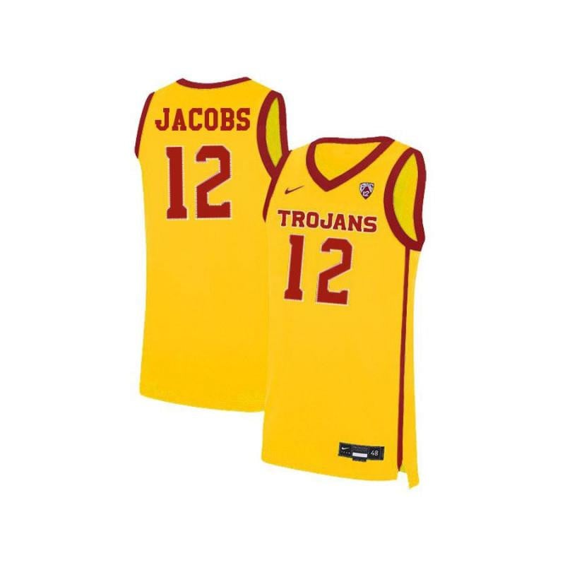 12 Julian Jacobs Yellow Elite USC Trojans NCAA Jersey Men's