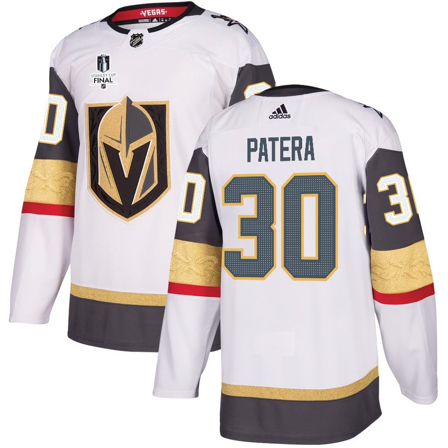 Jiri Patera 30 Vegas Golden Knights Stanley Cup 2023 Final Patch Away Breakaway White NHL Jersey Men's