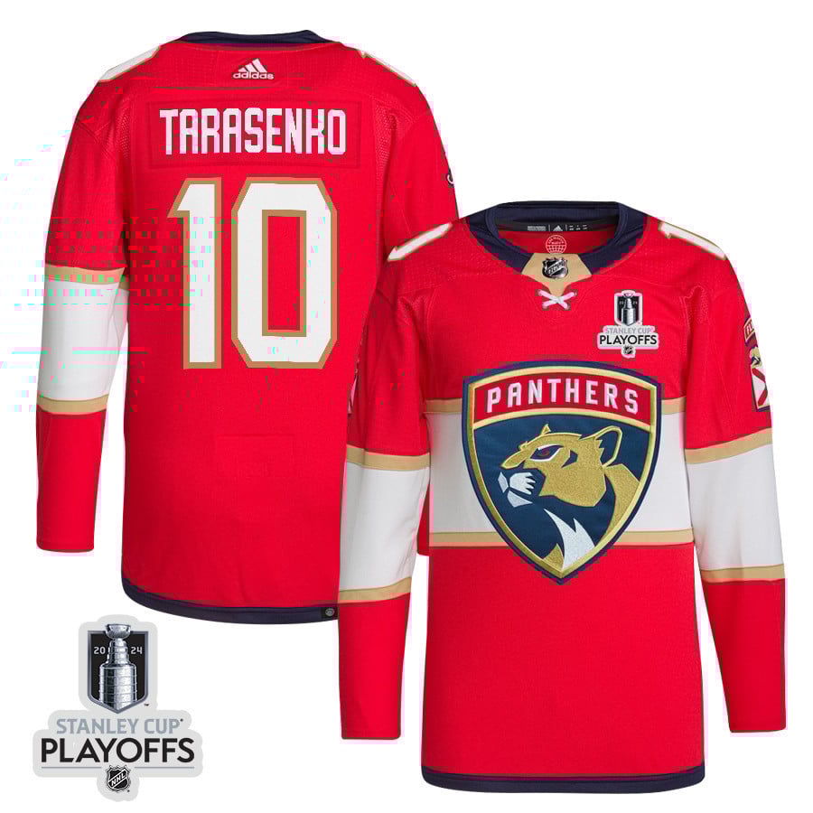 Vladimir Tarasenko 10 Florida Panthers 2024 Playoffs Patch Home Red NHL Jersey Men's