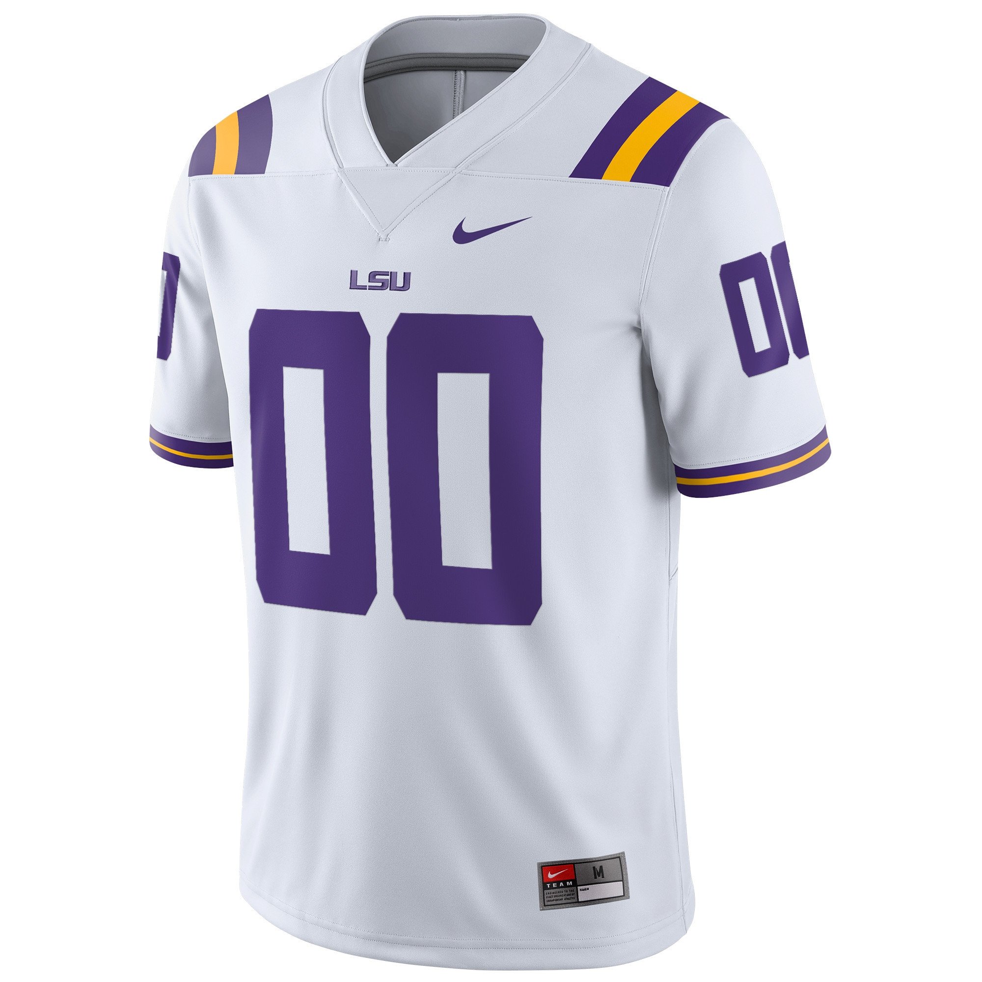 LSU Tigers NIL Football Custom 00 White NCAA Jersey Men's