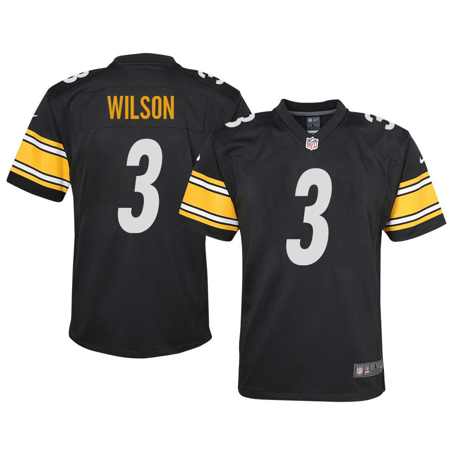 Russell Wilson 3 Pittsburgh Steelers Game Black NFL Jersey Youth