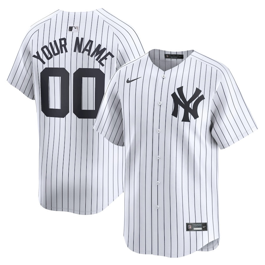 New York Yankees Home Limited Custom White MLB Jersey Men's