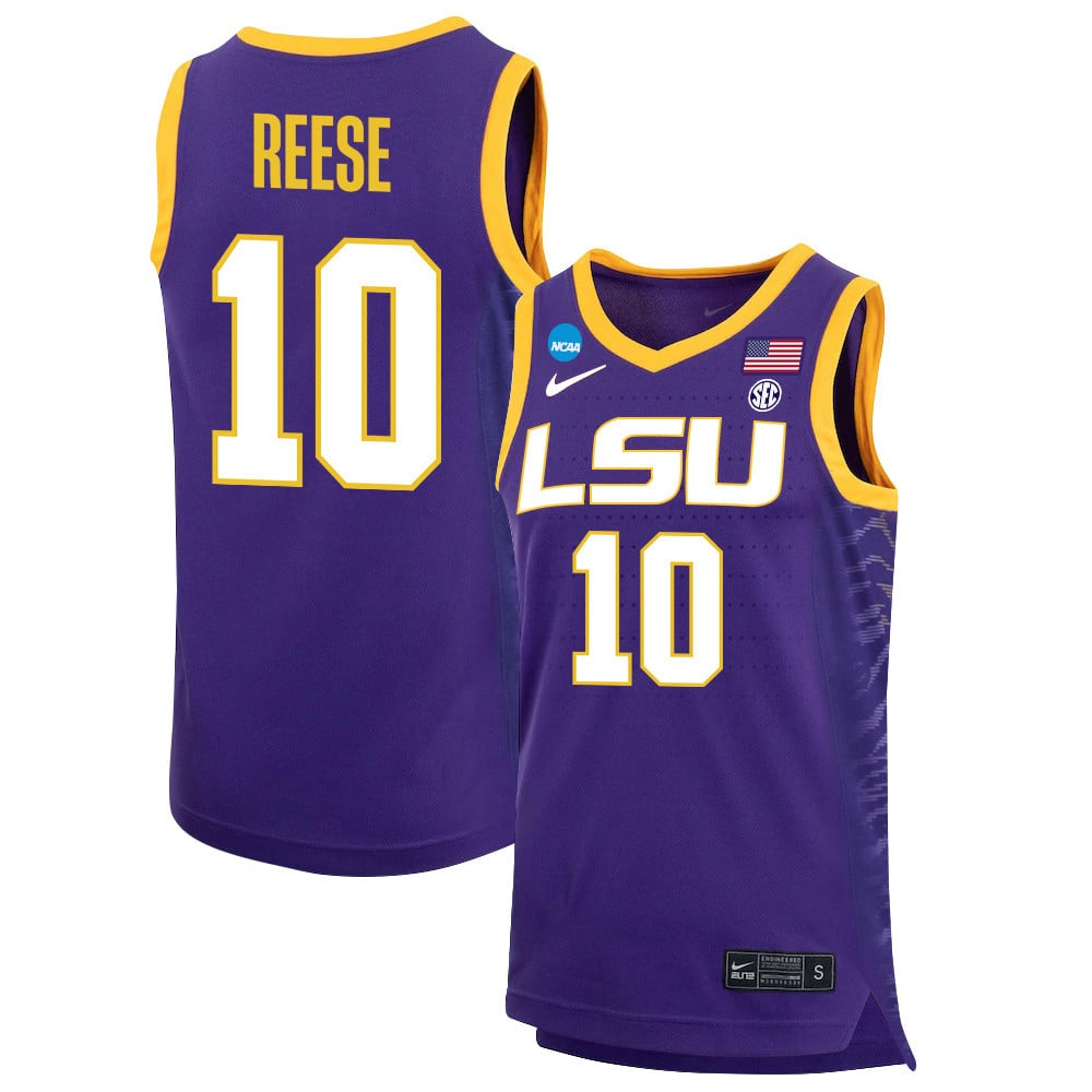 Angel Reese 10 LSU Tigers 2023 Purple NCAA Jersey Men's