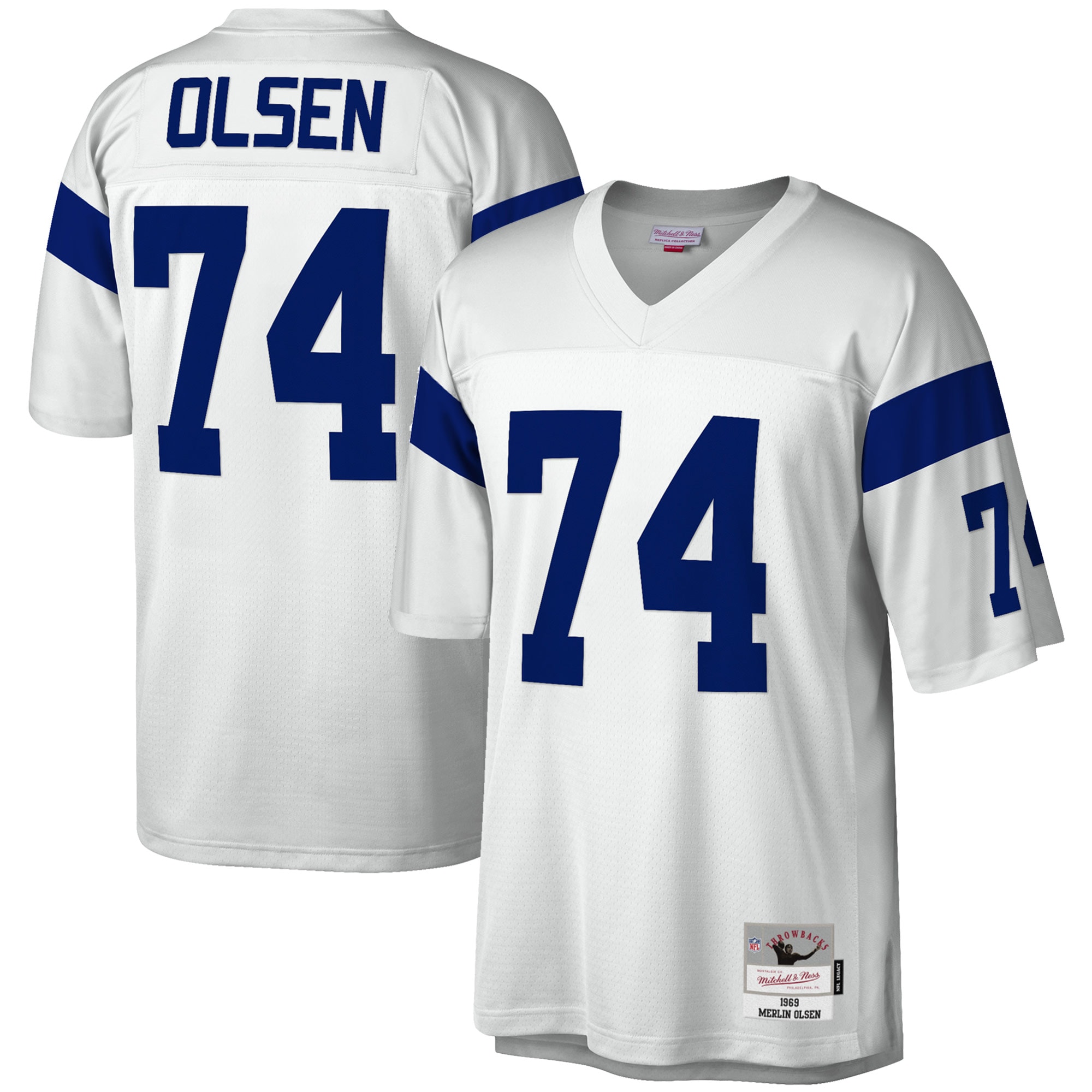 Los Angeles Rams Merlin Olsen Mitchell Ness White Legacy NFL Jersey Men's