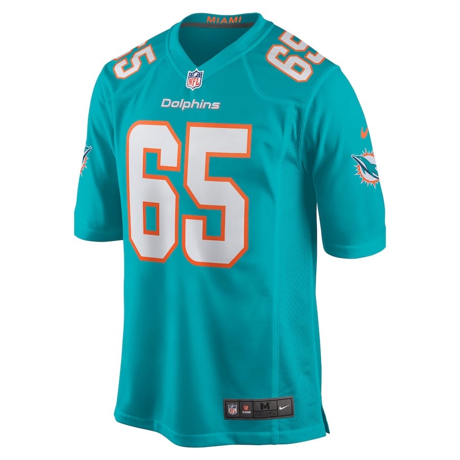 Robert Jones 65 Miami Dolphins Game Aqua NFL Jersey Men's