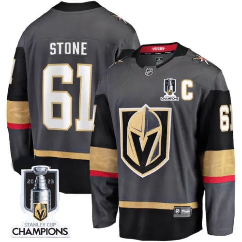 Mark Stone 61 Vegas Golden Knights 2023 Stanley Cup Champions Patch Alternate Breakaway Player Black NHL Jersey Men's